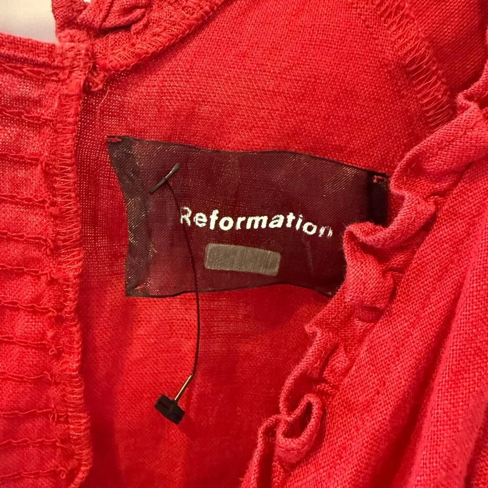 Reformation Red Linen Mini Dress - Picture 7 of 9